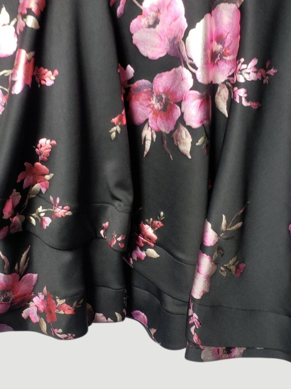 B.Darlin Strapless Floral Fit & Flare Dress Black/ fuschia Size 11/12 - Picture 9 of 12